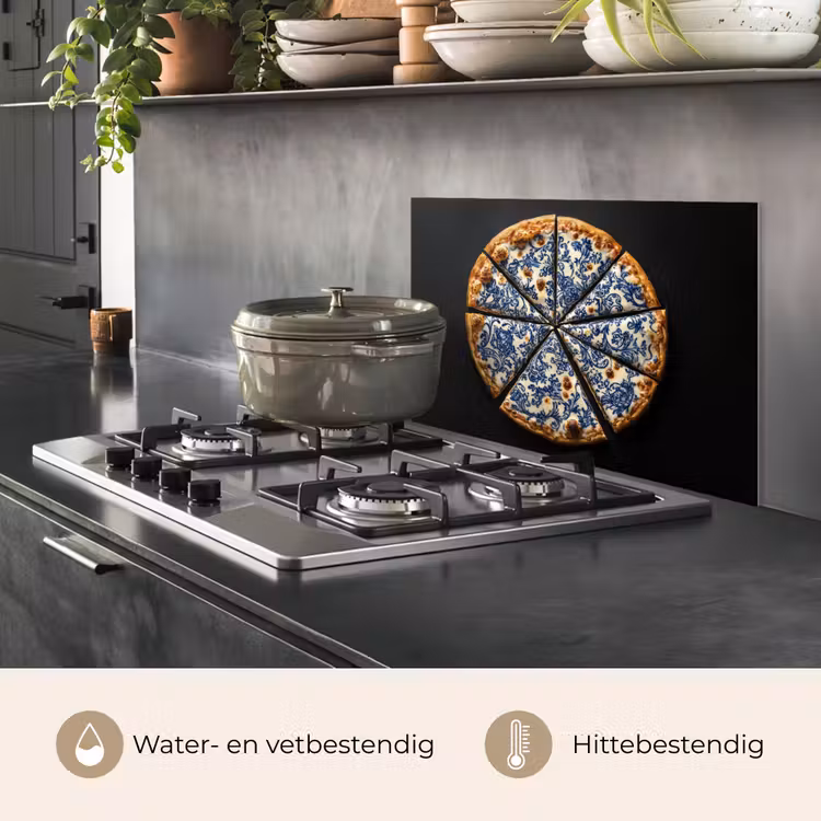 Spatscherm keuken - Pizza - Eten - Delftsblauw — 7