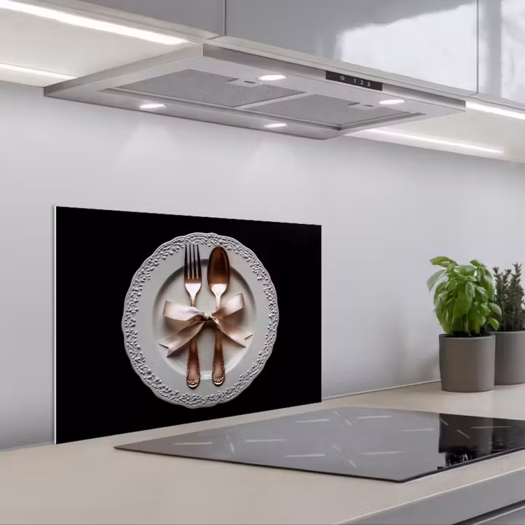 Spatscherm keuken - Rose - Strik - Bestek — 5