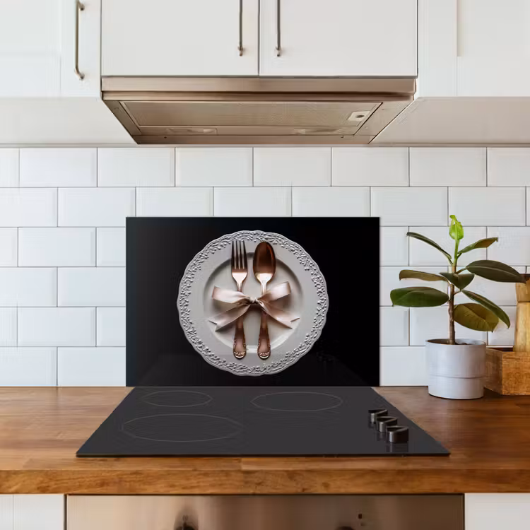 Spatscherm keuken - Rose - Strik - Bestek — 6