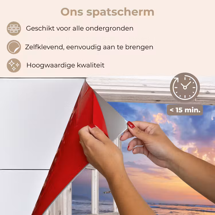 Spatscherm keuken - Doorkijk - Zee - Strand - Zonsondergang - Blauw — 4
