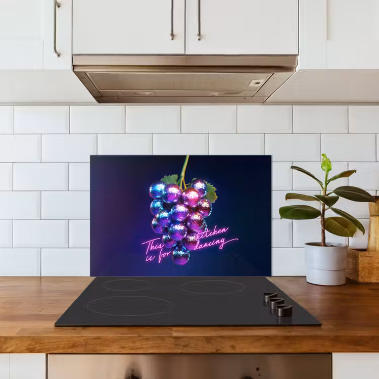Spatscherm keuken - Quote - Neon - Disco - Druiven — 6