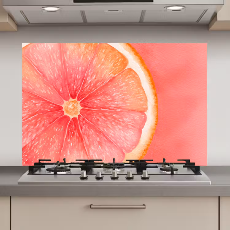 Spatscherm keuken - Grapefruit - Roze - Levendig — 1