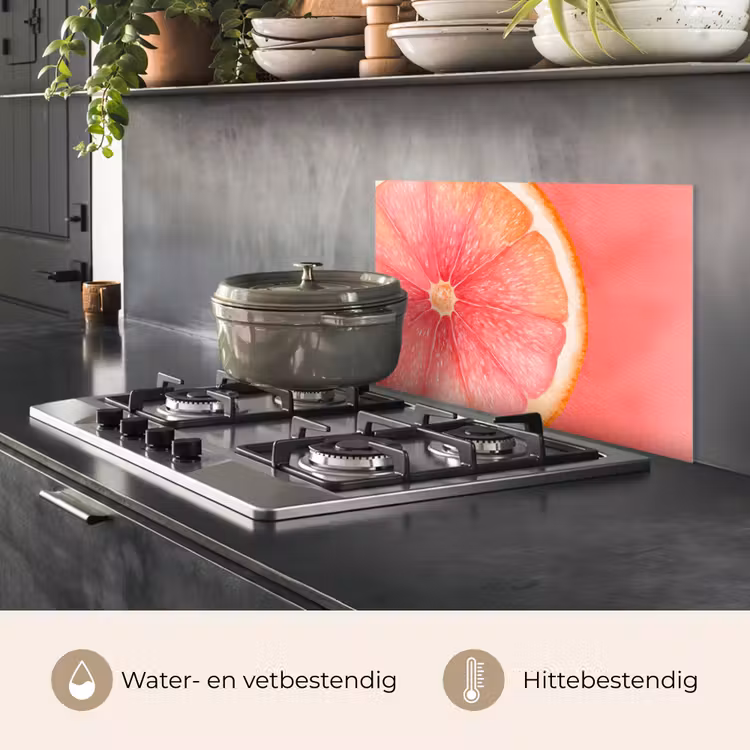 Spatscherm keuken - Grapefruit - Roze - Levendig — 7