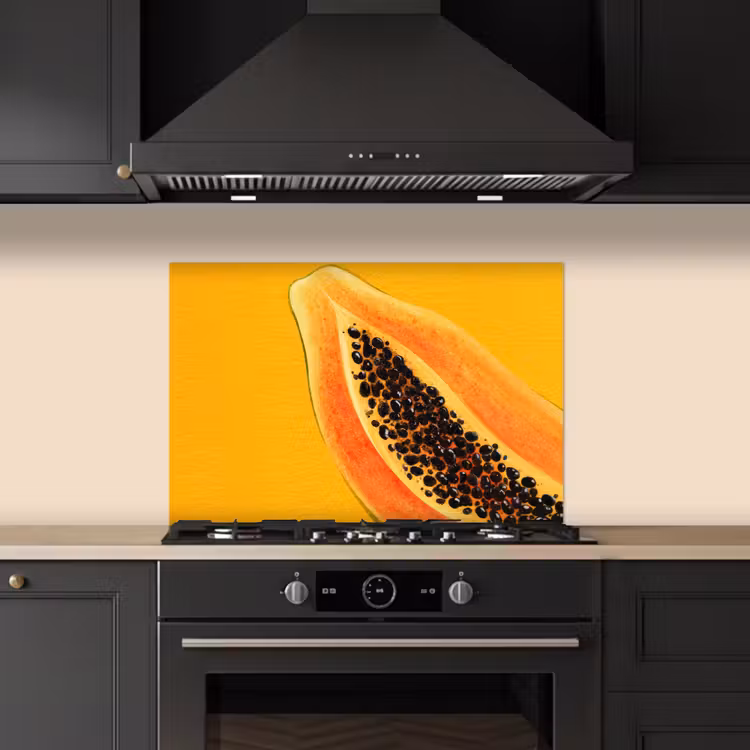 Spatscherm keuken - Papaja - Oranje - Topisch — 2