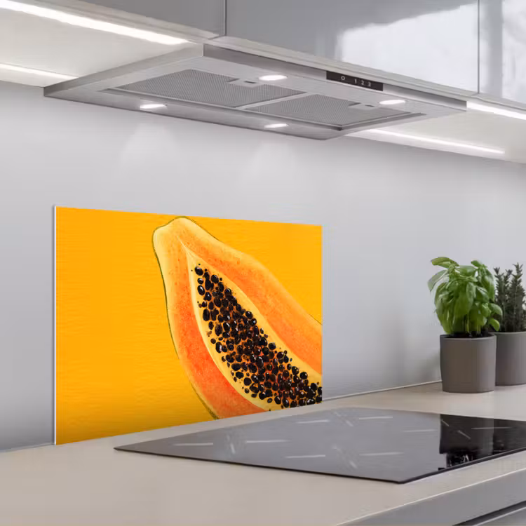 Spatscherm keuken - Papaja - Oranje - Topisch — 5