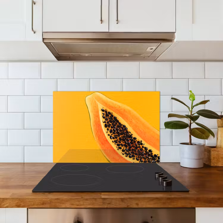 Spatscherm keuken - Papaja - Oranje - Topisch — 6