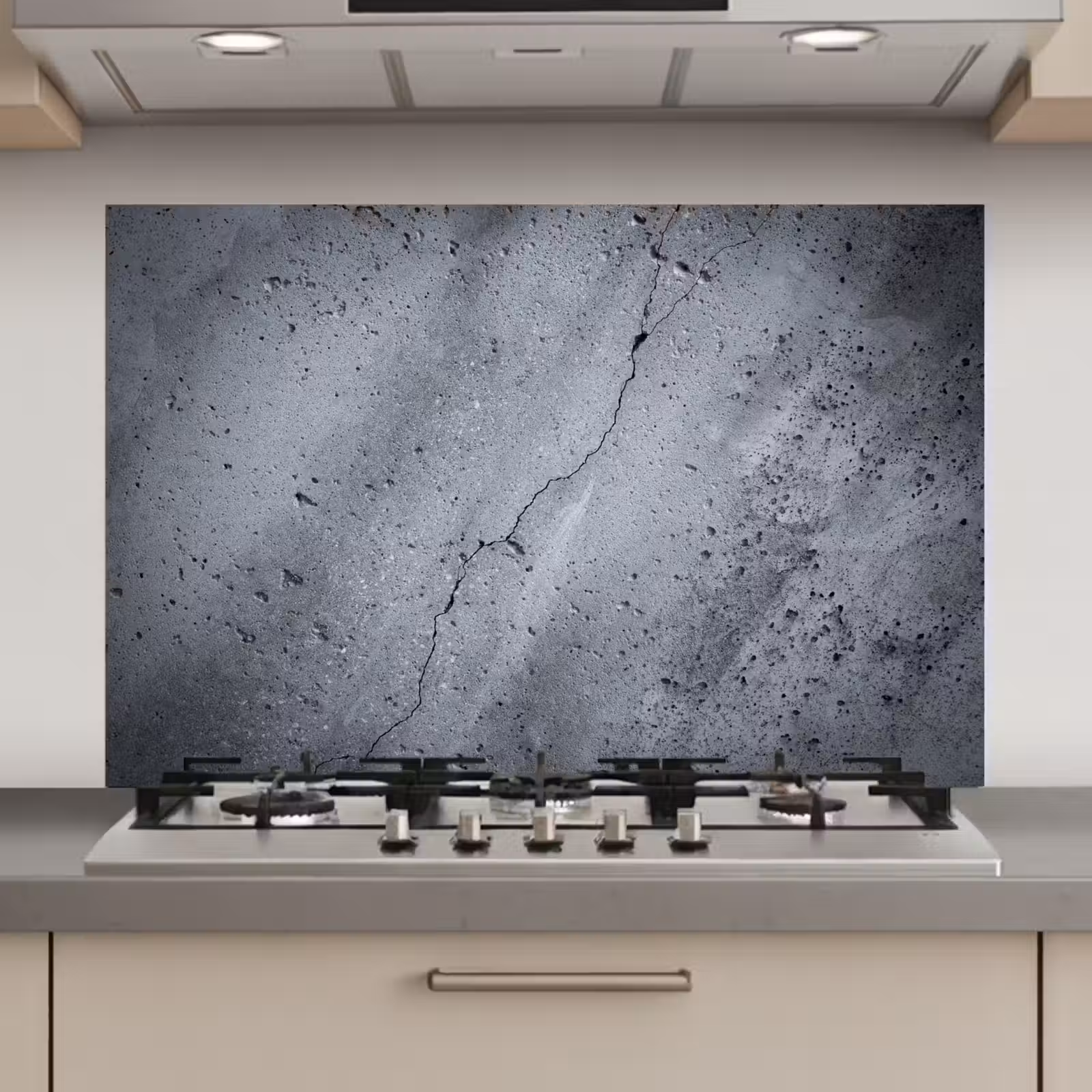 Spatscherm keuken - Beton - Grijs - Scheur — 1