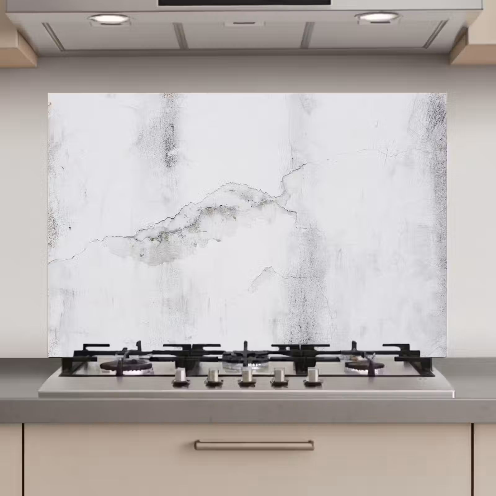 Spatscherm keuken - Beton - Grijs - Wit — 1