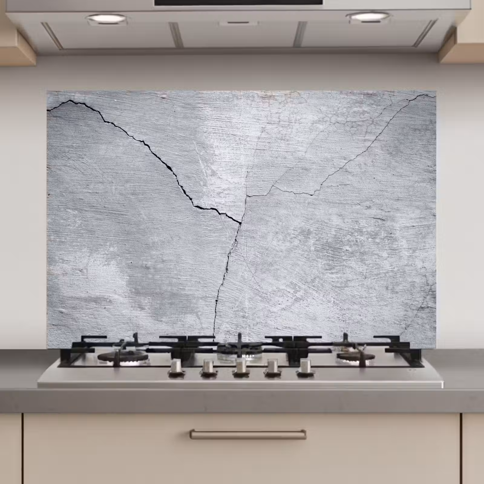 Spatscherm keuken - Beton - Scheur - Grijs — 1