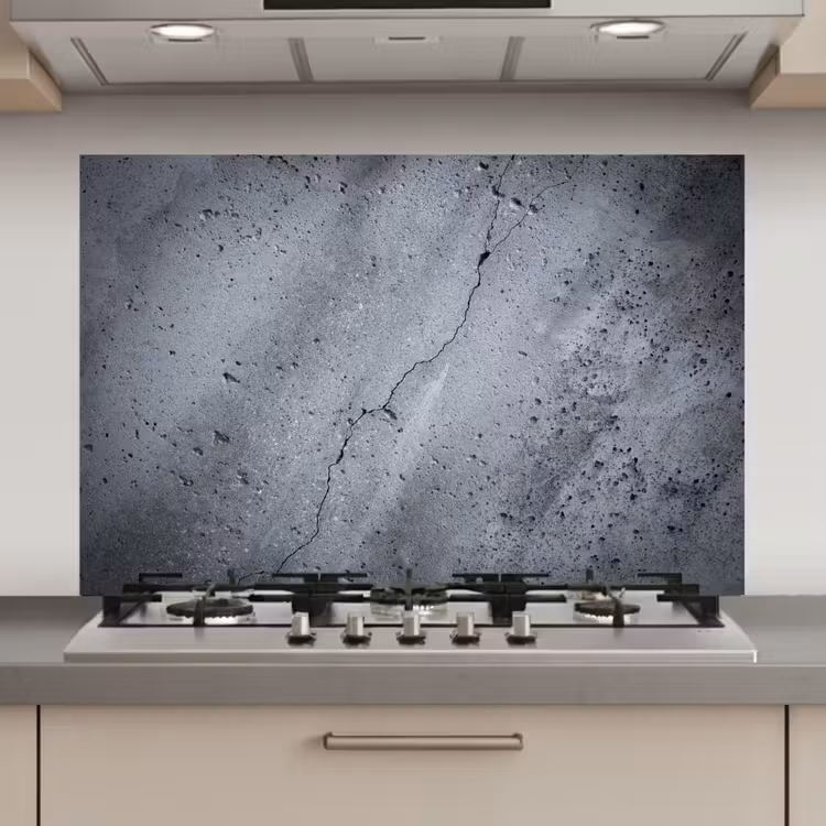 Spatscherm keuken - Beton - Grijs - Scheur — 1