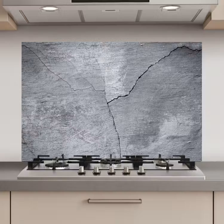 Spatscherm keuken - Beton - Grijs - Scheur — 1