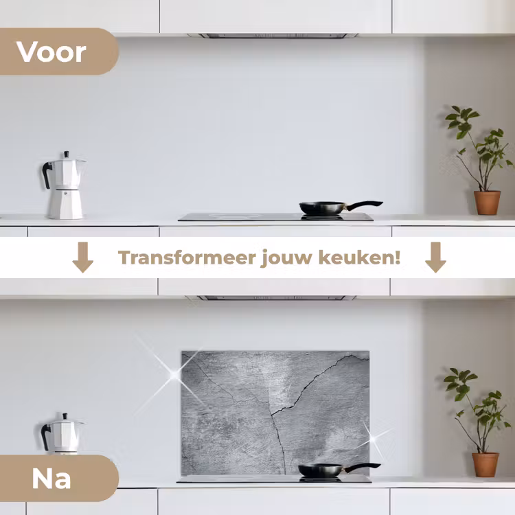 Spatscherm keuken - Beton - Grijs - Scheur — 3