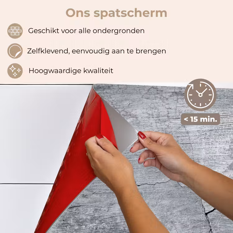 Spatscherm keuken - Beton - Grijs - Scheur — 4