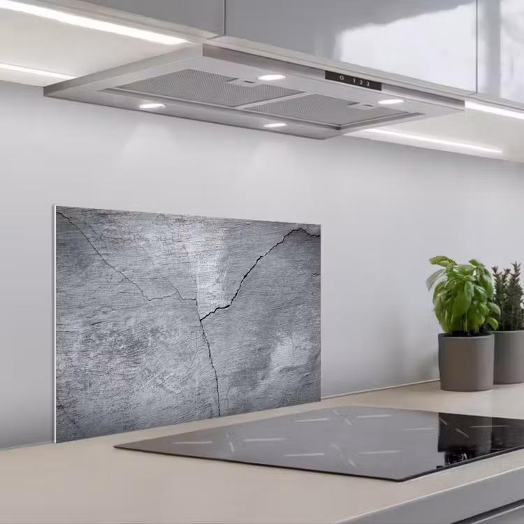 Spatscherm keuken - Beton - Grijs - Scheur — 5