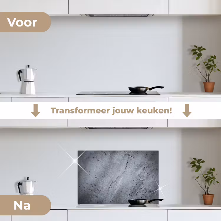 Spatscherm keuken - Beton - Grijs - Scheur — 3