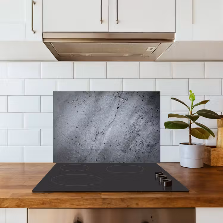 Spatscherm keuken - Beton - Grijs - Scheur — 6