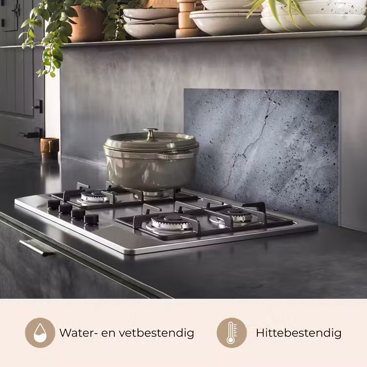 Spatscherm keuken - Beton - Grijs - Scheur — 7
