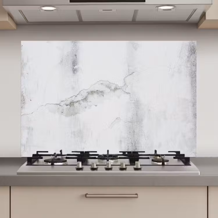 Spatscherm keuken - Beton - Grijs - Wit — 1