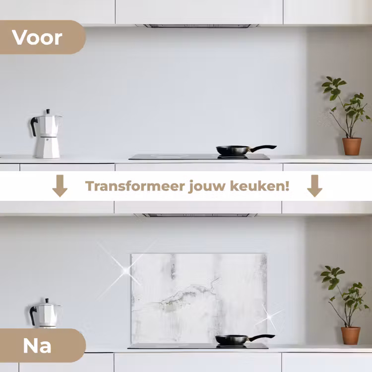 Spatscherm keuken - Beton - Grijs - Wit — 3
