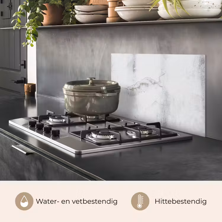 Spatscherm keuken - Beton - Grijs - Wit — 7