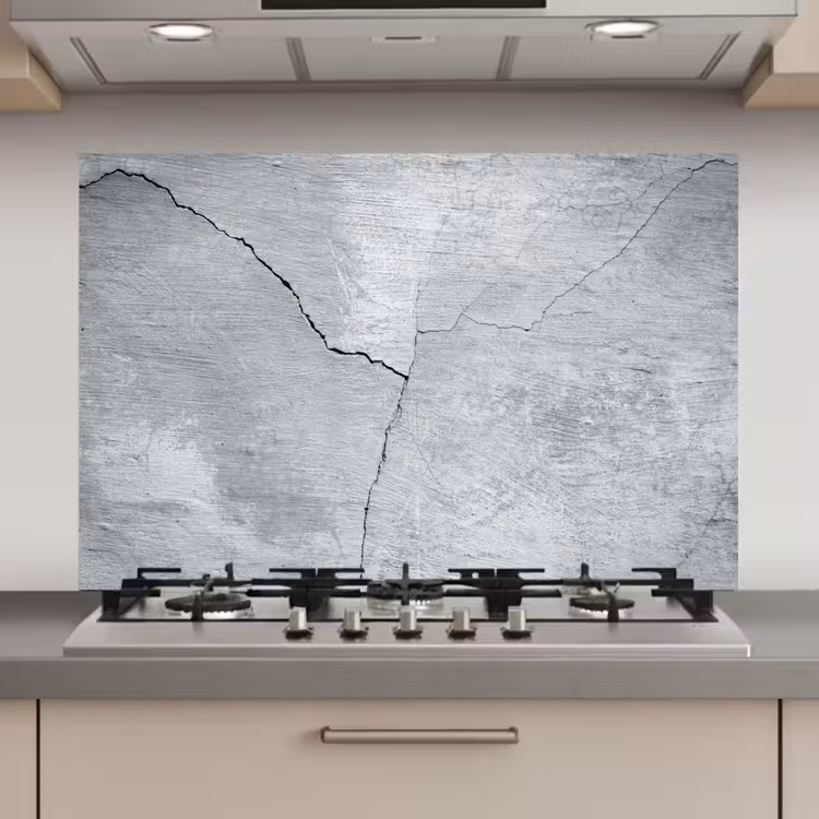 Spatscherm keuken - Beton - Scheur - Grijs — 1