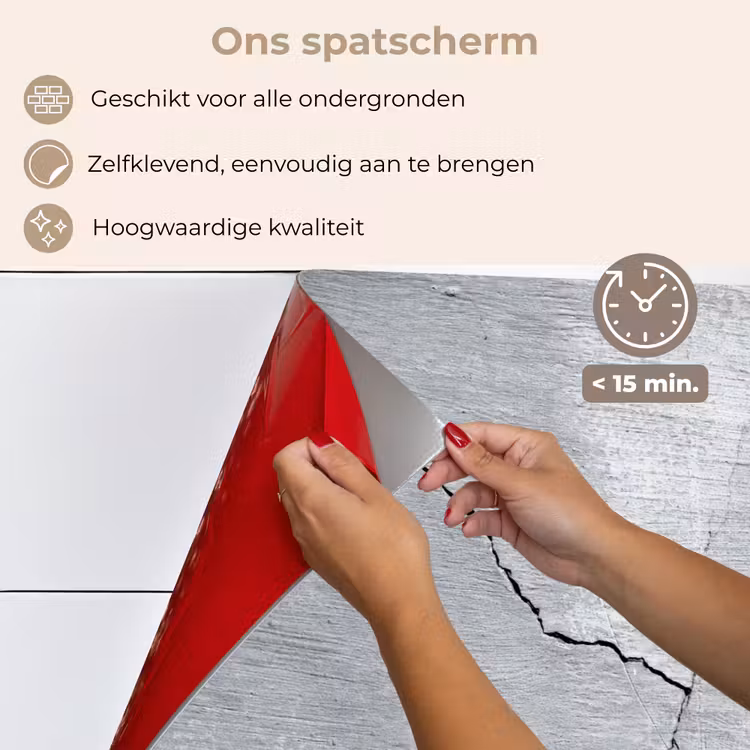 Spatscherm keuken - Beton - Scheur - Grijs — 4