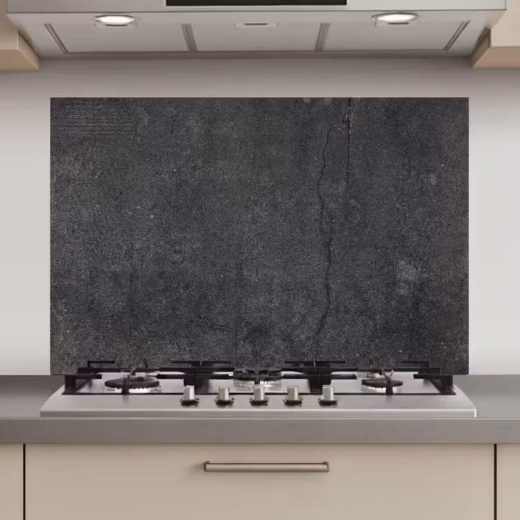 Spatscherm keuken - Beton - Zwart - Grijs - Rustiek - Industrieel — 1