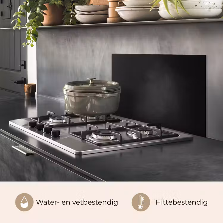 Spatscherm keuken - Beton - Zwart - Grijs - Structuur - Industrieel — 7