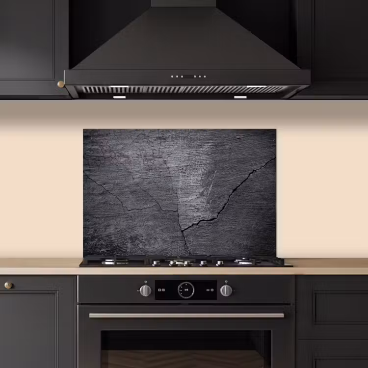 Spatscherm keuken - Beton - Zwart - Scheur — 2