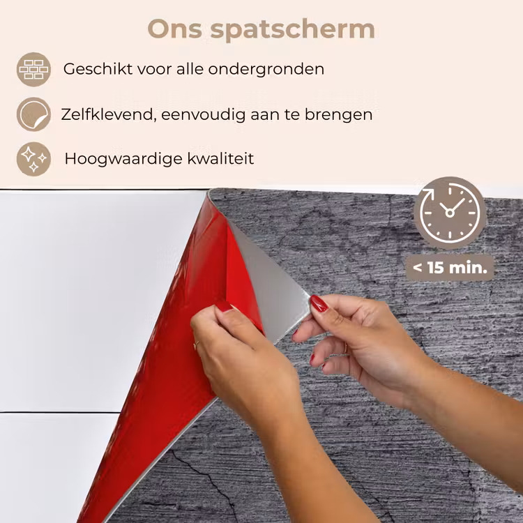 Spatscherm keuken - Beton - Zwart - Scheur — 4