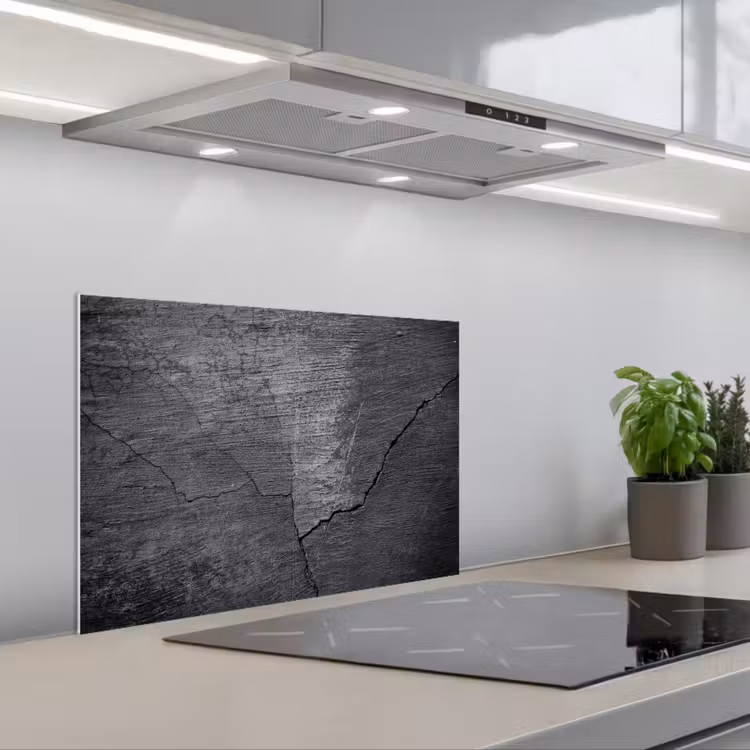 Spatscherm keuken - Beton - Zwart - Scheur — 5