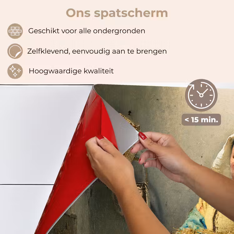 Spatscherm keuken - Melkmeisje - Goud - Quotes - Schilderij - Oude meesters — 4