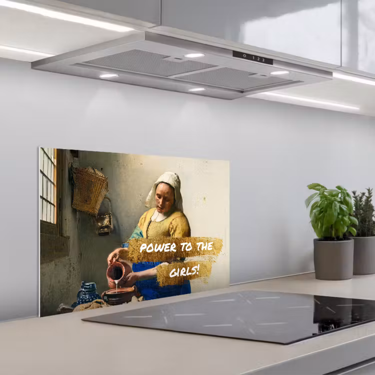 Spatscherm keuken - Melkmeisje - Goud - Quotes - Schilderij - Oude meesters — 5