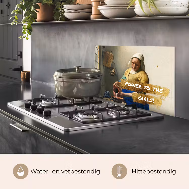 Spatscherm keuken - Melkmeisje - Goud - Quotes - Schilderij - Oude meesters — 7