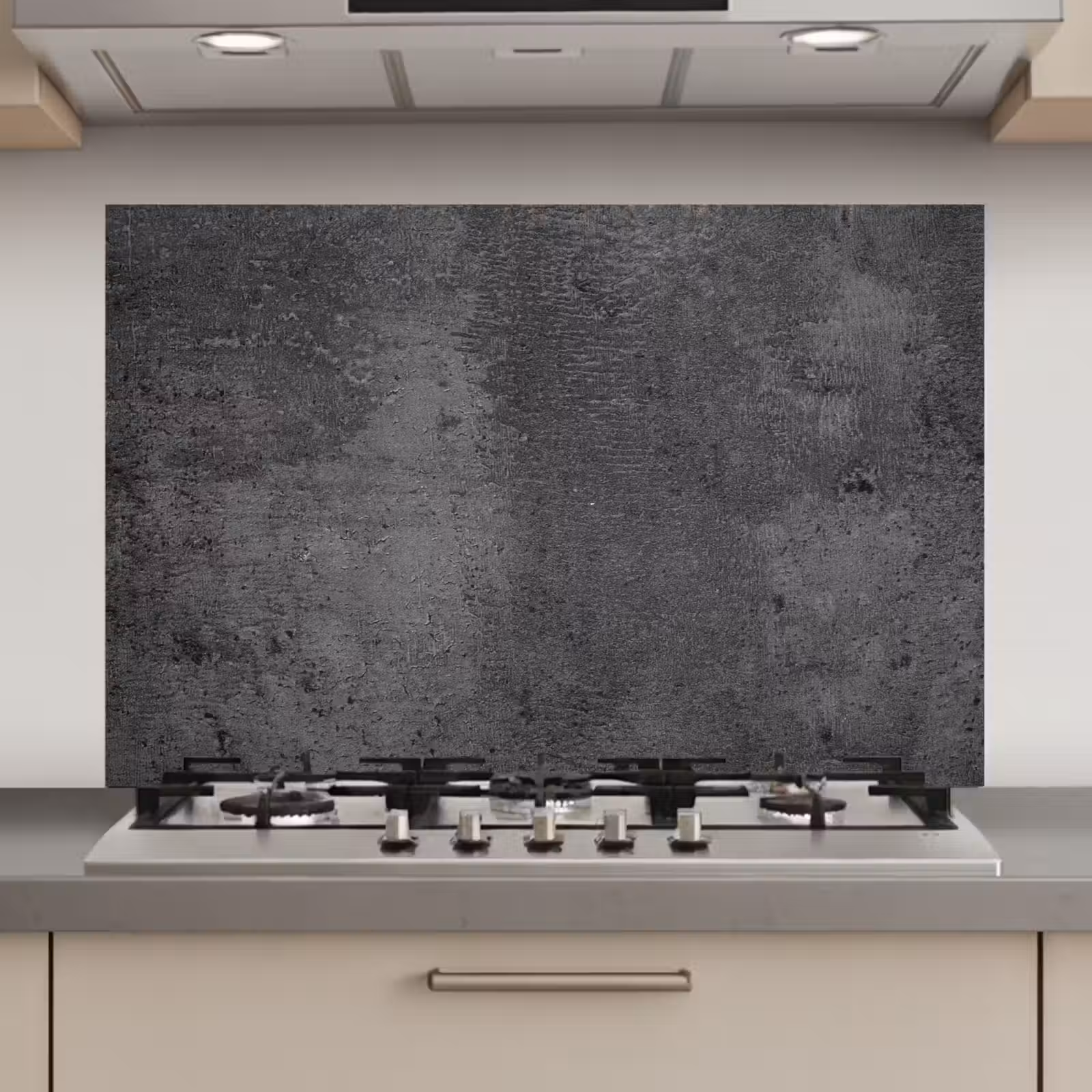 Spatscherm keuken - Structuur - Beton - Grijs - Industrieel - Rustiek — 1