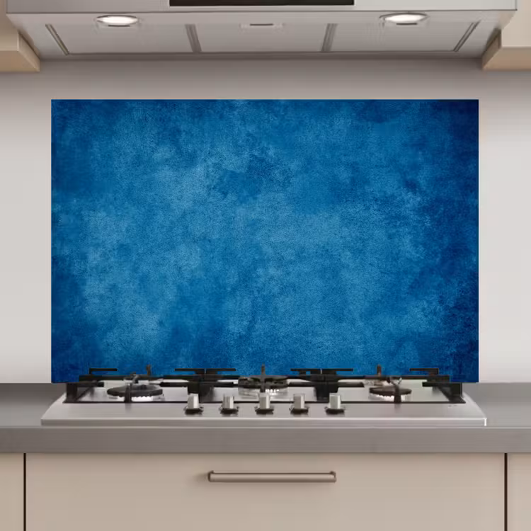 Spatscherm keuken - Beton - Blauw - Vintage - Structuur - Industrieel — 1