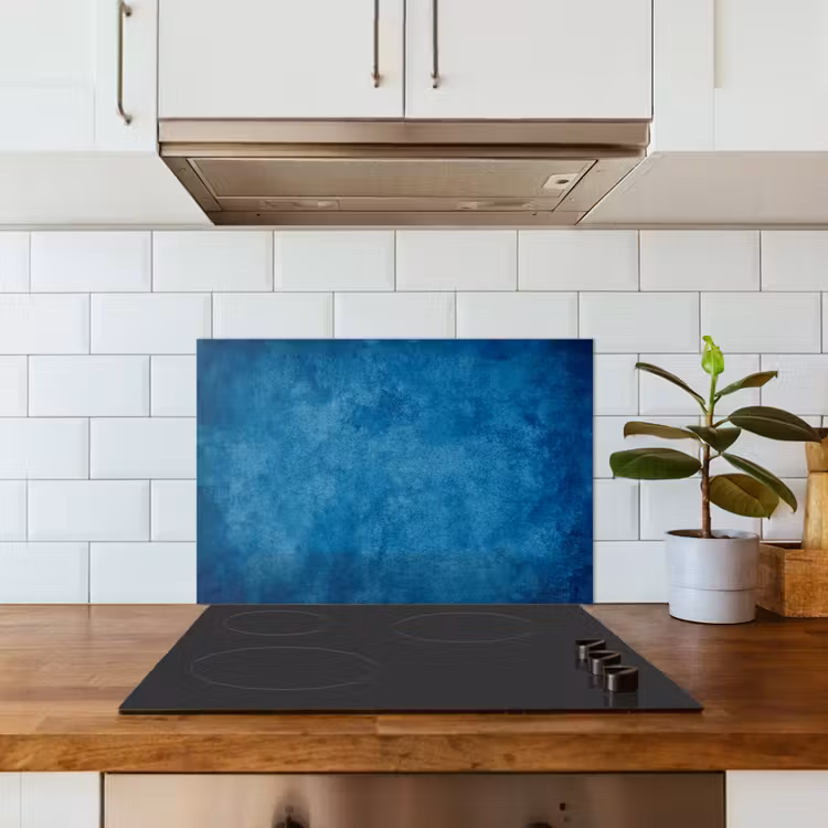 Spatscherm keuken - Beton - Blauw - Vintage - Structuur - Industrieel — 6