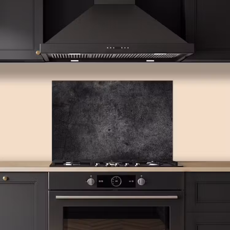 Spatscherm keuken - Beton - Structuur - Retro - Zwart - Grijs - Rustiek — 2