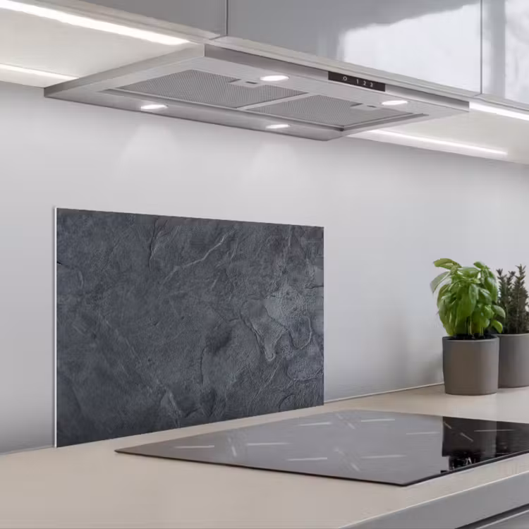 Spatscherm keuken - Grijs - Beton - Leisteen - Structuur - Retro — 5