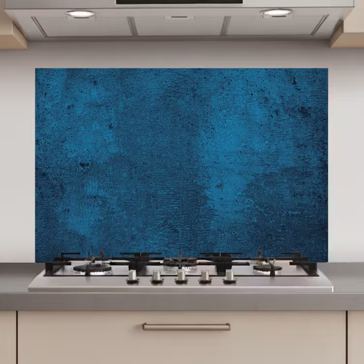 Spatscherm keuken - Natuursteen - Beton - Steen - Blauw — 1