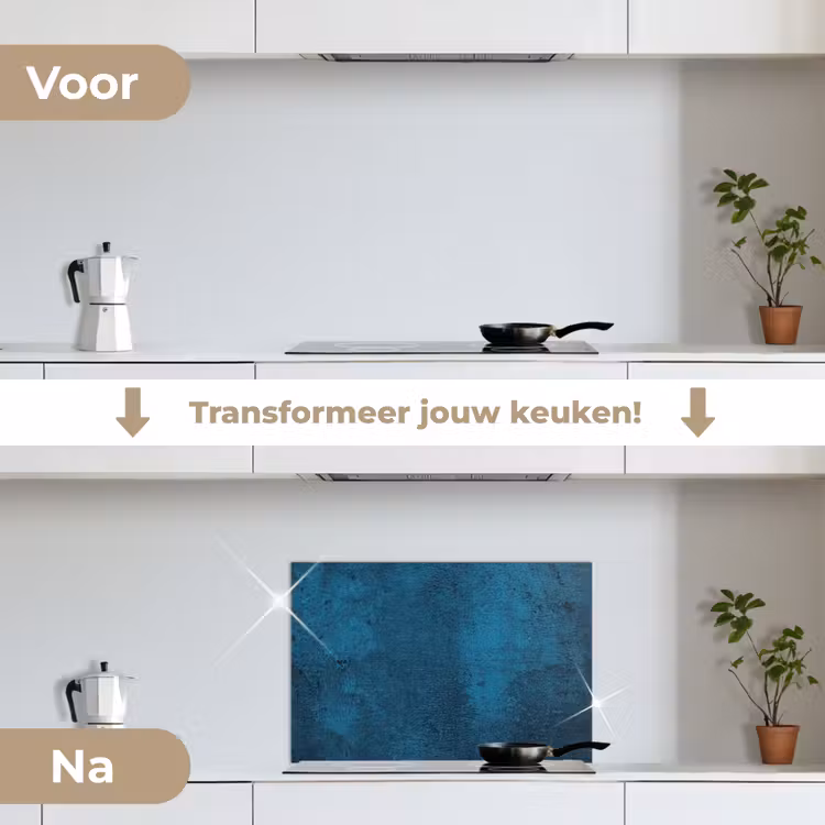 Spatscherm keuken - Natuursteen - Beton - Steen - Blauw — 3