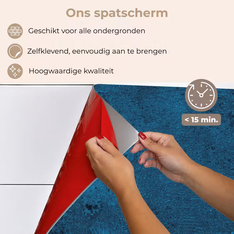 Spatscherm keuken - Natuursteen - Beton - Steen - Blauw — 4