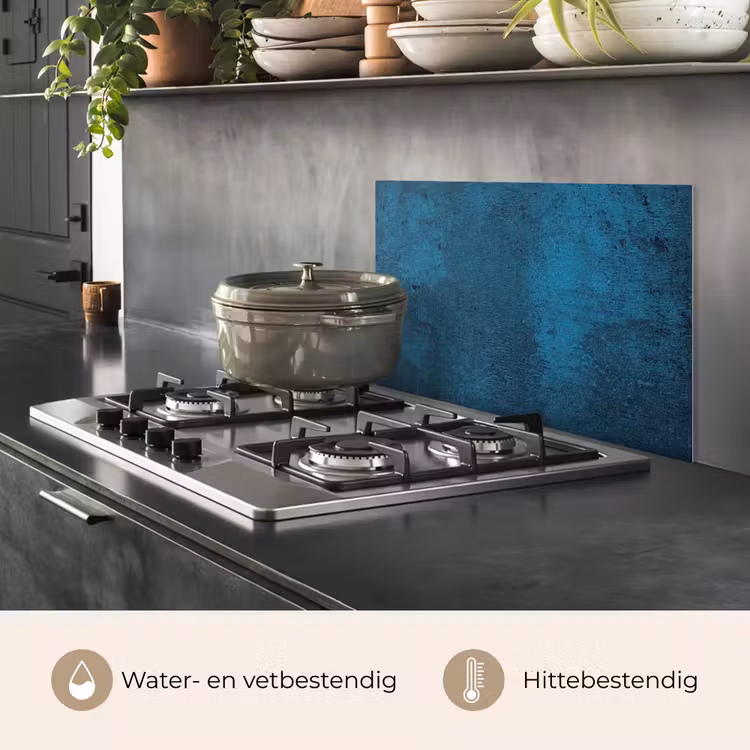 Spatscherm keuken - Natuursteen - Beton - Steen - Blauw — 7