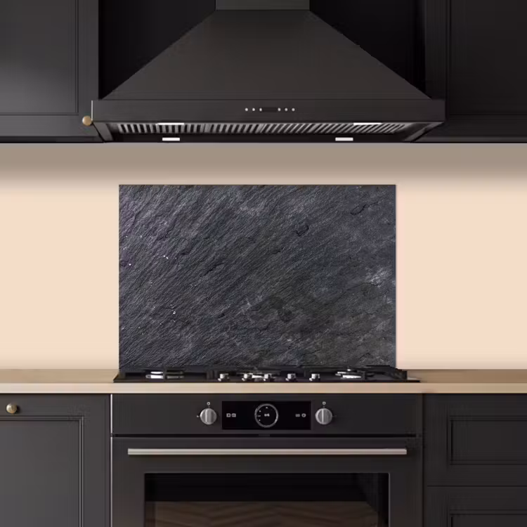 Spatscherm keuken - Natuursteen - Industrieel - Leisteen - Structuur - Grijs — 2
