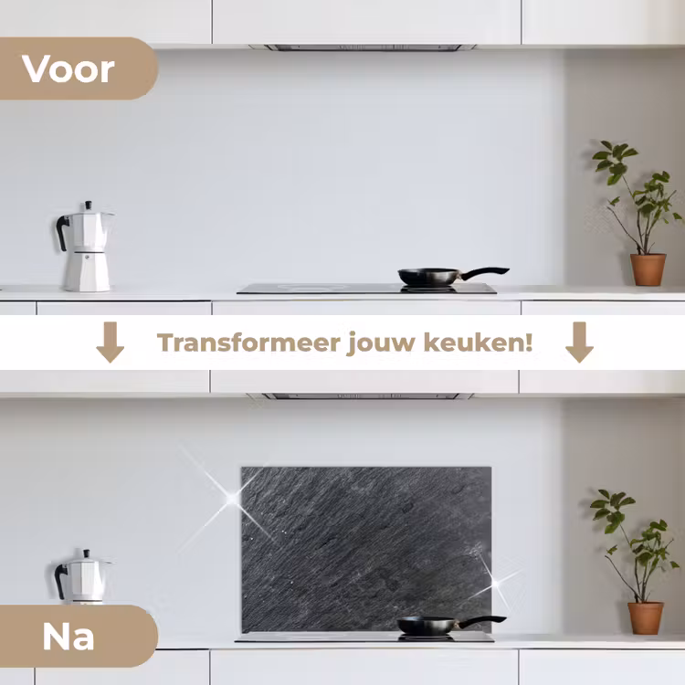 Spatscherm keuken - Natuursteen - Industrieel - Leisteen - Structuur - Grijs — 3