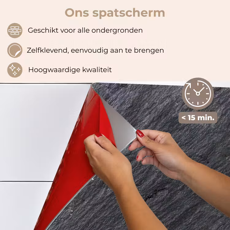 Spatscherm keuken - Natuursteen - Industrieel - Leisteen - Structuur - Grijs — 4