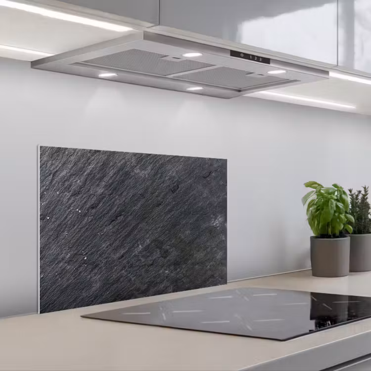 Spatscherm keuken - Natuursteen - Industrieel - Leisteen - Structuur - Grijs — 5