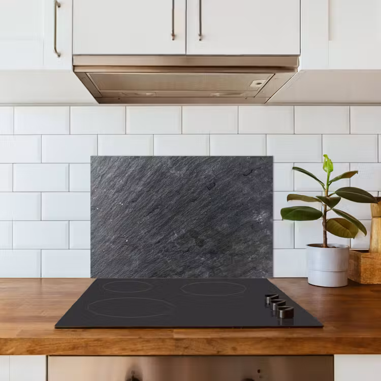 Spatscherm keuken - Natuursteen - Industrieel - Leisteen - Structuur - Grijs — 6