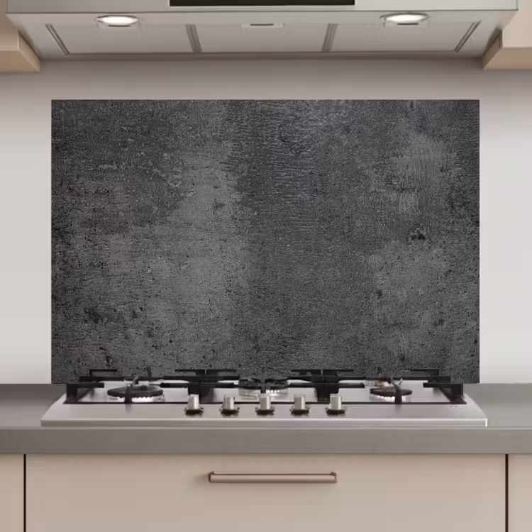 Spatscherm keuken - Structuur - Beton - Grijs - Industrieel - Rustiek — 1