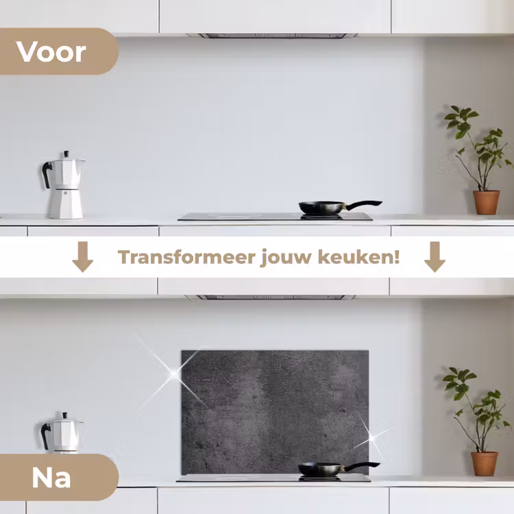 Spatscherm keuken - Structuur - Beton - Grijs - Industrieel - Rustiek — 3